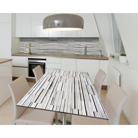 Наклейка 3Д виниловая на стол Zatarga «Прерывистые параллели» 650х1200 мм для домов, квартир, столов, кофейн,