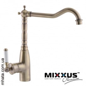 Змішувач для кухні Вухо на гайці MIXXUS Premium Vintage Bronze (Chr-011), Польща