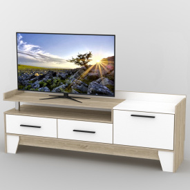 Тумба под телевизор Тиса Мебель ТВ-338 Дуб сонмоа Белый