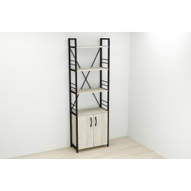 Этажерка 4/60 Ferrum-decor Серии Конект с тумбой 179x60x28 Черный ДСП Сонома (FD1066)