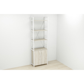 Этажерка 4/60 Ferrum-decor Серии Конект с тумбой 179x60x28 Белый ДСП Сонома (FD1073)