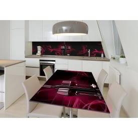 Наклейка 3Д виниловая на стол Zatarga «Дымящийся бокал» 650х1200 мм для домов, квартир, столов, кофейн, кафе