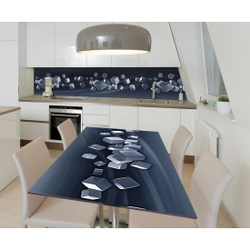 Наклейка 3Д виниловая на стол Zatarga «Кубический взрыв» 600х1200 мм для домов, квартир, столов, кофейн, кафе