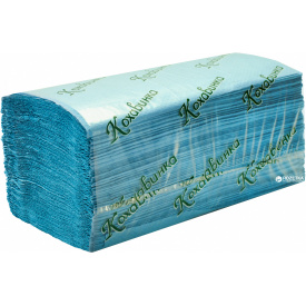 Бумажные полотенца Кохавинка V-fold однослойные 200 листов 20 упаковок Синие