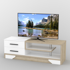 Тумба под телевизор Тиса Мебель ТВ-330 Дуб сонмоа Белый