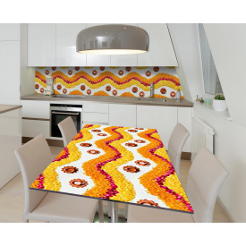 Наклейка 3Д виниловая на стол Zatarga «Узор из лепестков» 650х1200 мм для домов, квартир, столов, кофейн, кафе