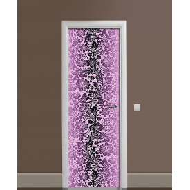 Наклейка на дверь Zatarga «Лиловая хохлома» 650х2000 мм виниловая 3Д наклейка декор самоклеящаяся