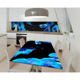 Наклейка 3Д виниловая на стол Zatarga «Неоновая орхидея» 650х1200 мм для домов, квартир, столов, кофейн, кафе