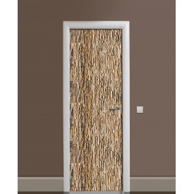 Наклейка на дверь Zatarga «Стена из песчаника» 650х2000 мм виниловая 3Д наклейка декор самоклеящаяся