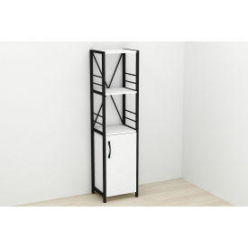 Этажерка 3/34 Ferrum-decor Серии Конект с тумбой 144x34x28 Черный ДСП Белое (FD1000)