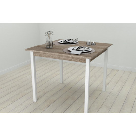 Стол кухонный Ferrum-decor Диего 75x90x90 Белый ДСП Сонома Трюфель 16мм (DIE0026)