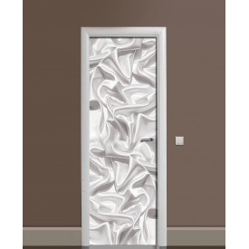 Наклейка на дверь Zatarga «Белый шёлк» 650х2000 мм виниловая 3Д наклейка декор самоклеящаяся