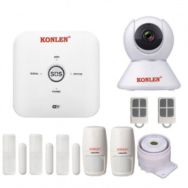 Сигнализация WiFi GSM KONLEN TUYA MAXI, полный комплект для дома и офиса + WiFi 1080p камера (03197)