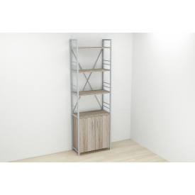 Этажерка 4/60 Ferrum-decor Серии Конект с тумбой 179x60x28 Серый ДСП Сонома Трюфель (FD1081)