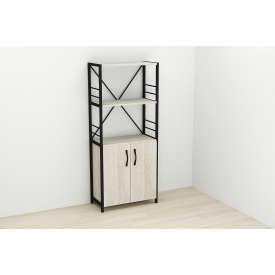 Этажерка 3/60 Ferrum-decor Серии Конект с тумбой 144x60x28 Черный ДСП Сонома (FD1024)