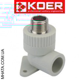 KOER Кут настінний із зовнішнім різьбленням d25*1/2"н, Чехія