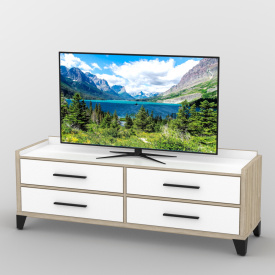 Тумба под телевизор Тиса Мебель ТВ-414 Дуб сонмоа Белый