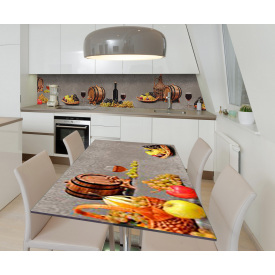 Наклейка 3Д вінілова на стіл Zatarga «Винний диспенсер» 650х1200 мм для будинків, квартир, столів, кафе