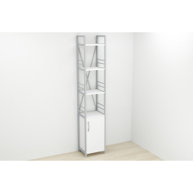 Этажерка 4/34 Ferrum-decor Серии Конект с тумбой 179x34x28 Серый ДСП Белое (FD1056)