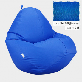 Бескаркасное кресло мешок груша Овал Coolki XXL 90x130 Синий (Оксфорд 600D PU)