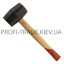 HT-0236 Киянка резиновая 350г 55мм, черная резина, деревянная ручка Дніпро