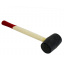 HT-0236 Киянка резиновая 350г 55мм, черная резина, деревянная ручка Дніпро