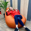 Кресло Мешок Груша Рогожка 150х100 Студия Комфорта размер Большой оранжевый Суми
