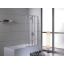 Шторка-гармошка на ванну 89*140см, прозрачное стекло 5мм, профиль хром Днепр
