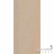 Плитка напольная ступень с прорезями Paradyz Arkesia Beige Stopnica Prosta Mat. 29,8X59,8