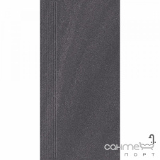 Плитка напольная ступень с прорезями Paradyz Arkesia Grafit Stopnica Prosta Mat. 29,8X59,8