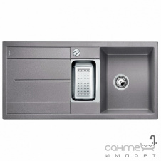 Гранитная кухонная мойка на полторы чаши с сушкой Blanco Metra 6 S-F 519120 кофе
