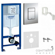 Інсталяція для унітазу Grohe Rapid SL 5-в-1 Fresh 38827000 + панель змиву Skate Cosmopolitan хром