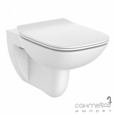 Подвесной безободковый унитаз с сидением slim softclose Roca Debba Rimless A34H993000 белый