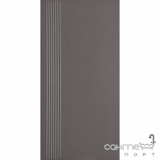 Плитка напольная ступень с прорезями Paradyz Doblo Grafit Stopnica Prosta Mat. 29,8X59,8