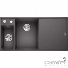 Кухонная мойка на полторы чаши с сушкой+доска ясень Blanco Axia III 6 S-F Silgranit PuraDur 524664 левая, темная скала Луцьк