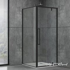 Душова кабіна Dusel DL198B + DL196B Black Matt 90x90x190 профіль чорний / скло прозоре Вінниця