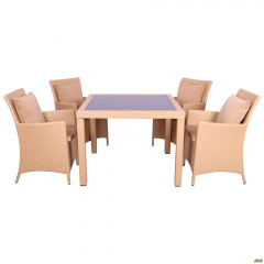 Комплект мебели AMF Samana-4 из ротанга Elit Sand AM3041 ткань A14203 (SC-8849-S2) Николаев