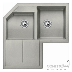 Гранитная кухонная мойка на полторы чаши с сушкой Blanco Metra 9Е Silgranit 515568 белый Херсон