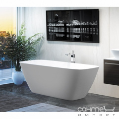 Отдельностоящая ванна из литого камня Balteco Dune 174 белая внутри/Blue Lilac RAL 4005 Сумы