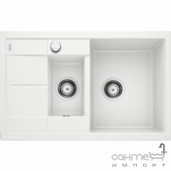Гранитная кухонная мойка на полторы чаши с сушкой Blanco Metra 6S Compact Silgranit 520576 жемчужный Полтава
