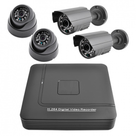 Комплект для видеонаблюдения KN001004DP Серый (30-SAN254)