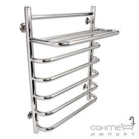 Полотенцесушитель водяной Laris Стандарт с полкой П7 500х660 хром