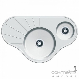 Кутова гранітна плита, мийка на 1,5 чаші з крилом Fabiano Arc 94х58х15 Beige Пісочний