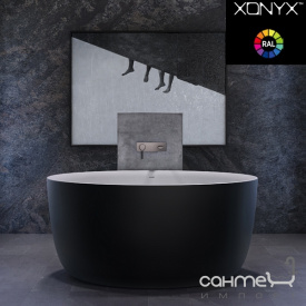 Ванна из литого камня Balteco Allure отдельностоящая, белая внутри/Blue Lilac RAL 4005