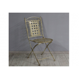 Раскладной стул, кованый, садовый, Sovalle Бежевое золото (1215-01)