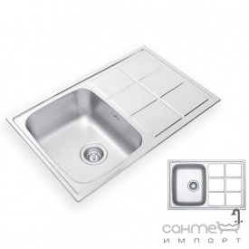 Кухонная мойка Ukinox Lotus 780.500 GT 8K L н/с декор оборотная