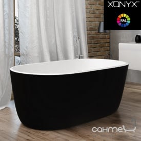 Ванна из литого камня Balteco Azur 130 отдельностоящая, белая внутри/White Aluminium RAL 9006