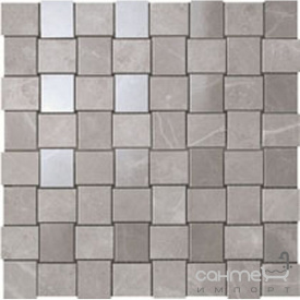 Плитка из белой глины мозаика Atlas Concorde Marvel Grey Fleury Net Mosaic 9MVP