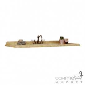 Мраморная столешница с раковиной для тумбы Marsan Melissa 1350 бежевый мрамор белая раковина