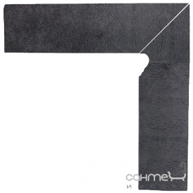 Плитка Paradyz Bazalto Grafit Cokol Schodowy Dwuelemnotowy Prawy (кутовий плінтус з двох плиток правий)